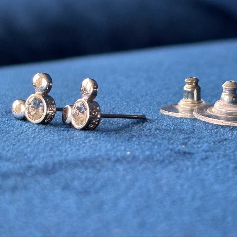 Disney Parks Arriba Bros. Rhodium Mickey Icon Earrings - Picture 3 of 7